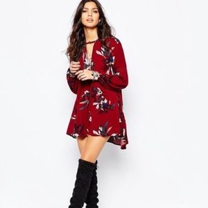 Free People Tree Swing Oversize Maroon Dress